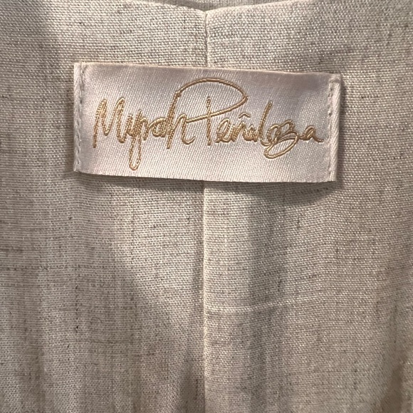 One Size Myrah Penaloza play suit in a cream colored linen blend. - Picture 5 of 6